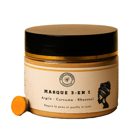Masque 3 en 1 Argile, Curcuma &amp; Rhassoul - Nature et Tradition