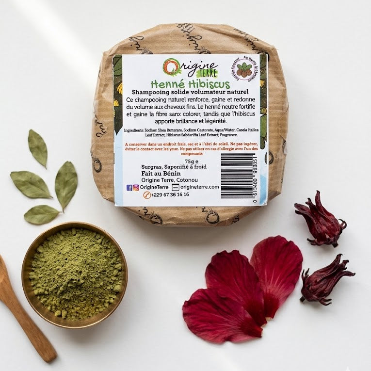 Shampooing Solide Henné Hibiscus - Origine Terre